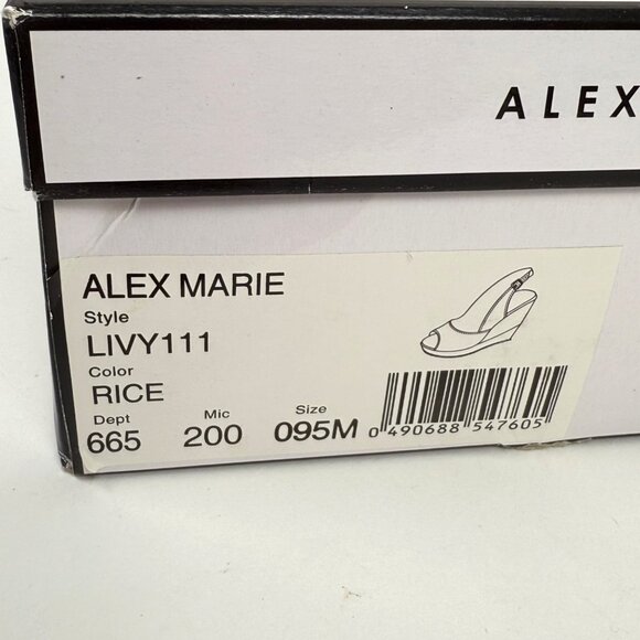 Alex Marie Livy111 Women's Wedge-Heel Open-Toe Slingbacks Beige Size 9.5M - Picture 2 of 8